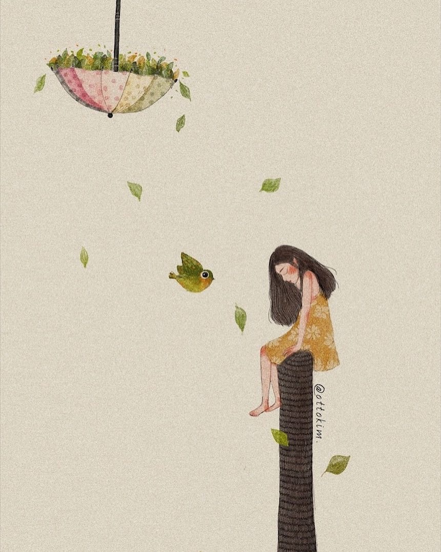 极简风格插画简单可以治愈心灵的繁复