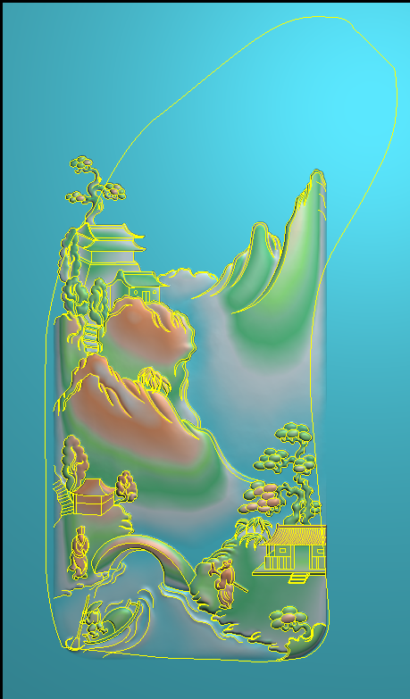 大橙子精雕记录大山水浮雕拼图设计