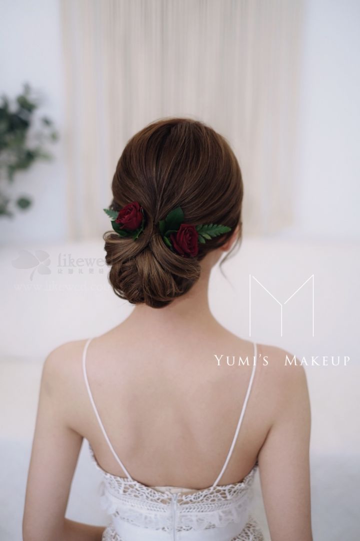 极简干净的韩式新娘盘发