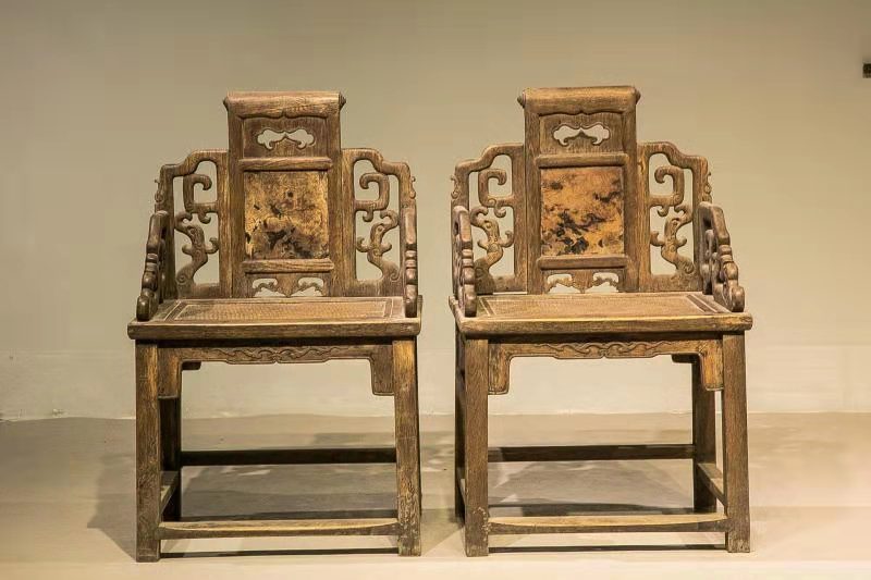 清早期柞木下坡龙椅官椅