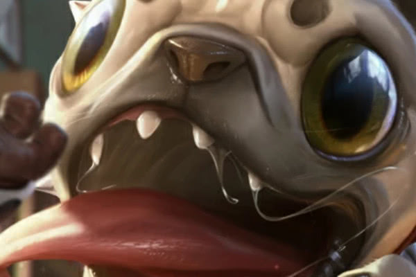 首先就是大嘴的克格汪,这款皮肤的走a可以说是非常流畅了,就像是水一