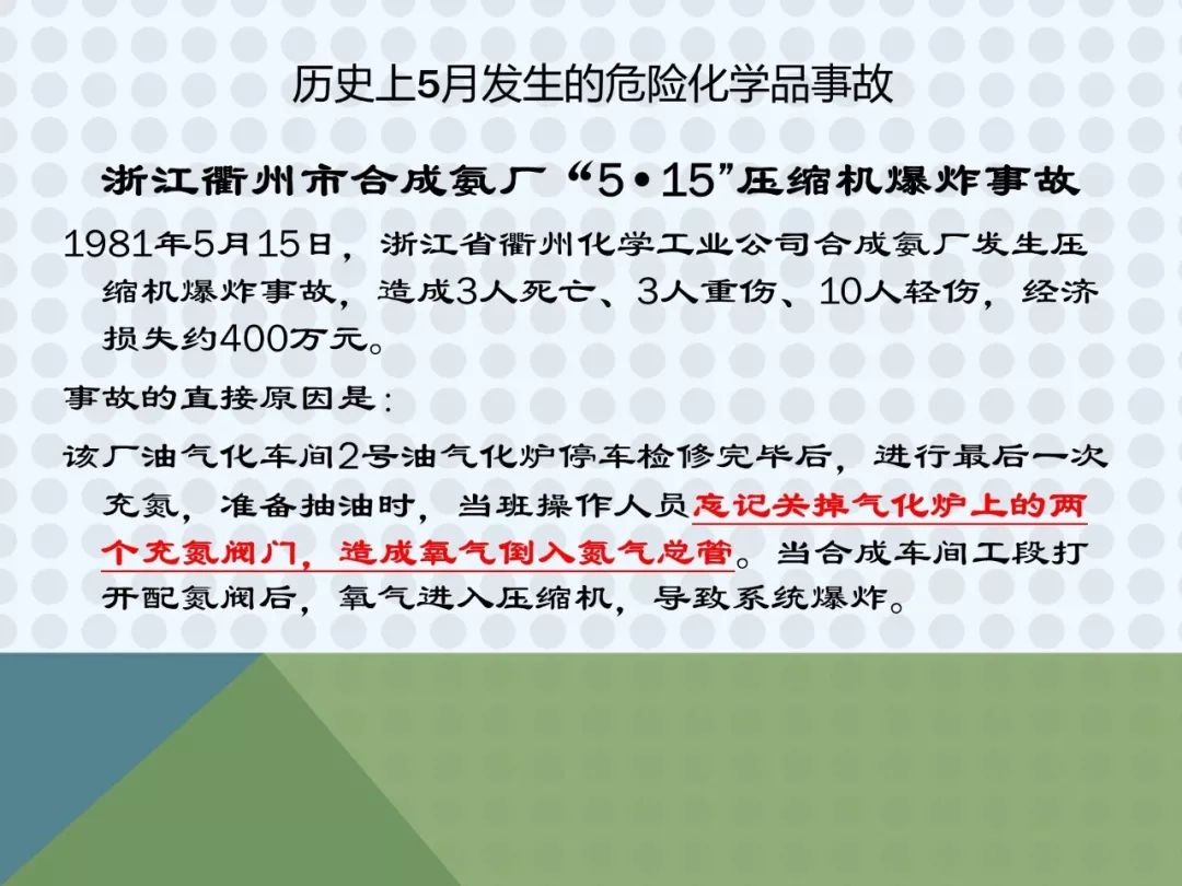 历史上发生的危险化学品事故五月ppt