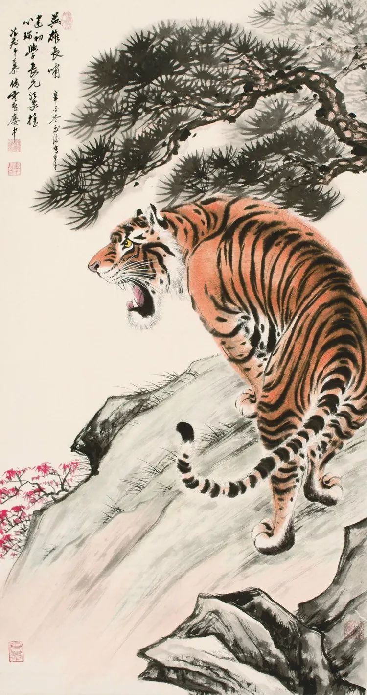 慕凌飞|得张善孖,张大千亲授四年,尤擅画虎