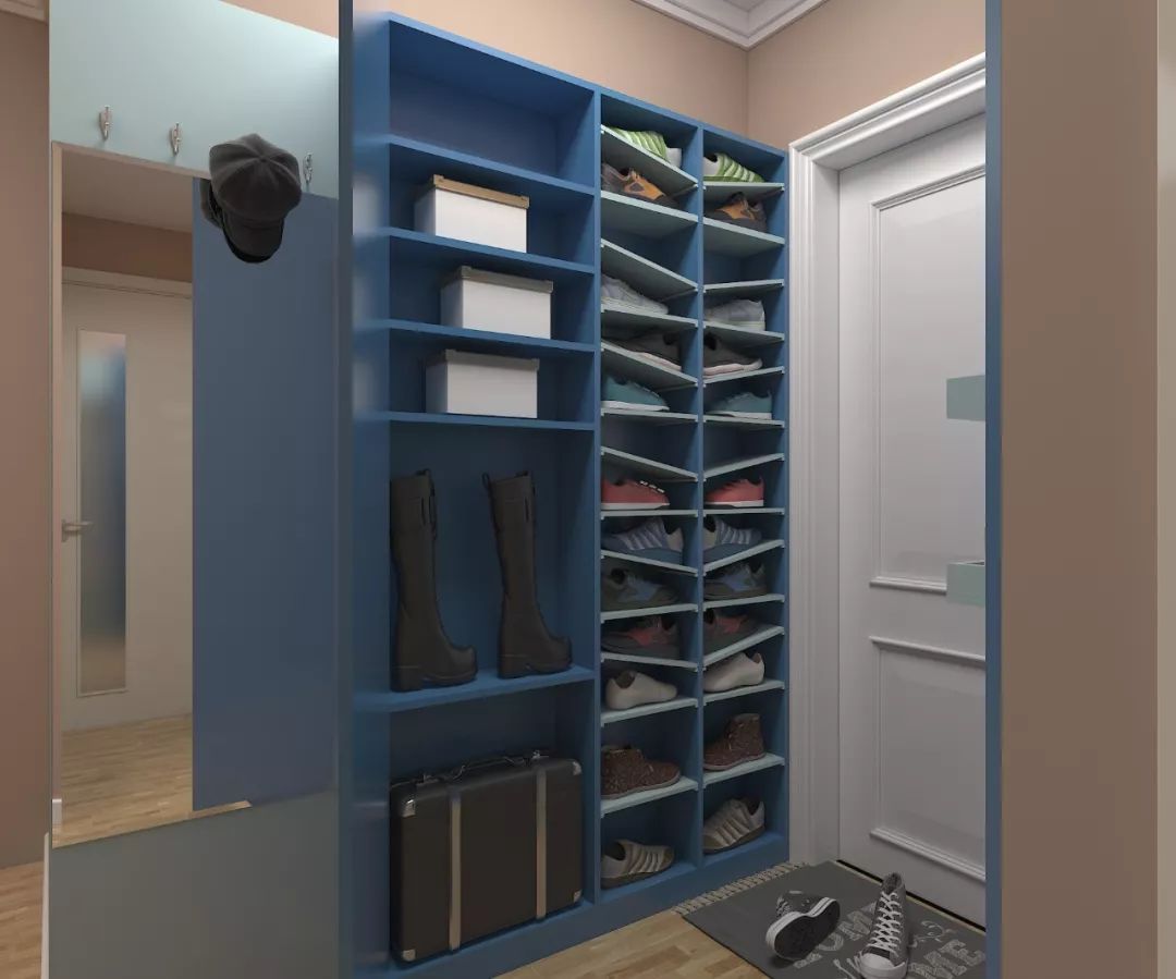 方案二: 常规鞋柜区 层板区 高靴