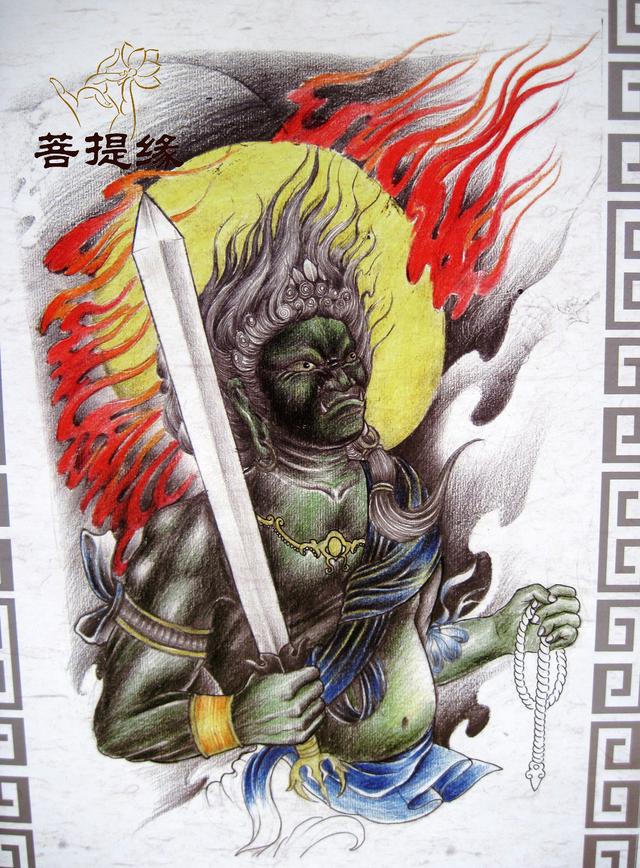 67我是雕刻师菩提缘工艺供稿白描般若象神纹身雕刻素材第七期