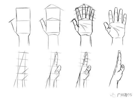 易cg|手的基本畫法步驟圖解_手指