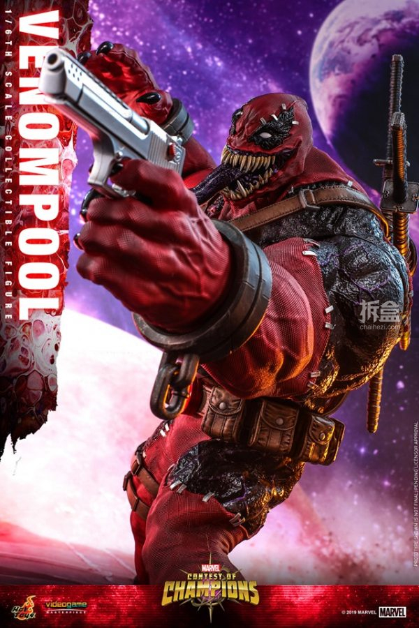 hottoysmarvel超级争霸战venompool毒液死侍16可动人偶