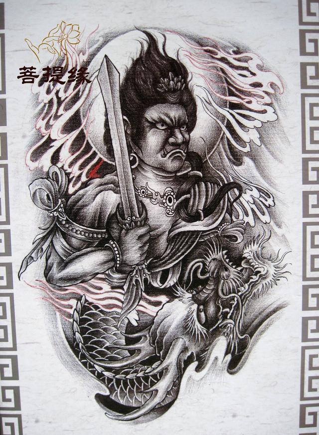 67我是雕刻师菩提缘工艺供稿白描般若象神纹身雕刻素材第七期