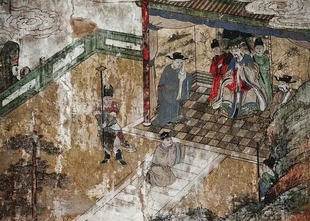 太子帽之处","乘象投胎之处","初起出家","车匿回宫之处"画幅中的建筑