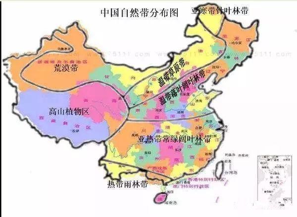 气候上是亚热带季风气候和暖温带季风气候交汇线在生物上,南北生物
