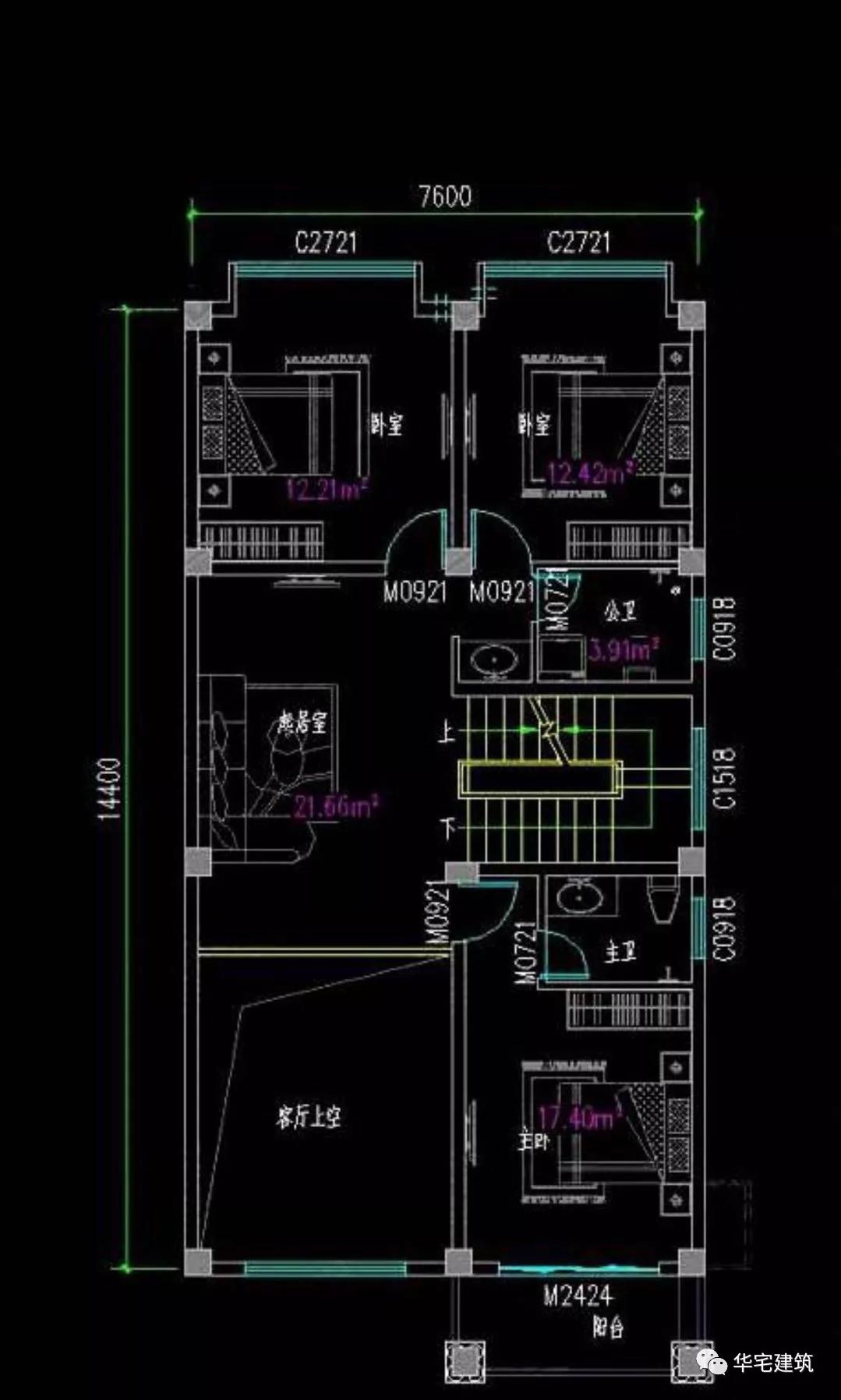 7米x11米自建房平面图图片