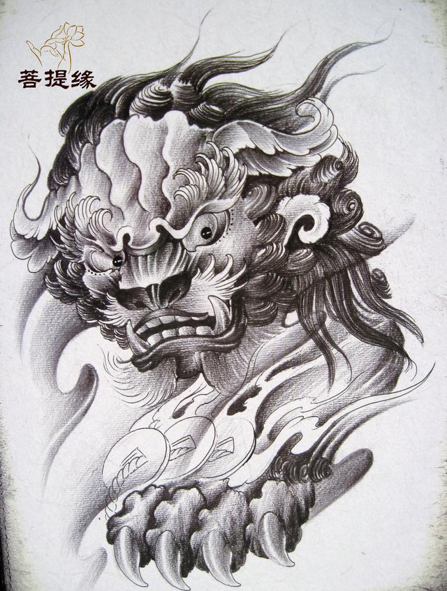 我是雕刻师菩提缘工艺供稿白描般若象神纹身雕刻素材第六期