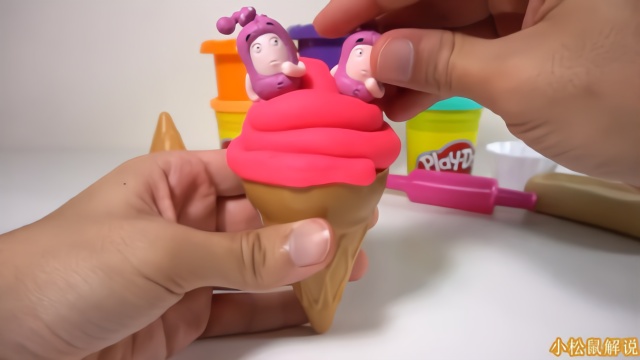 橡皮泥亲子手工制作颜色冰淇淋