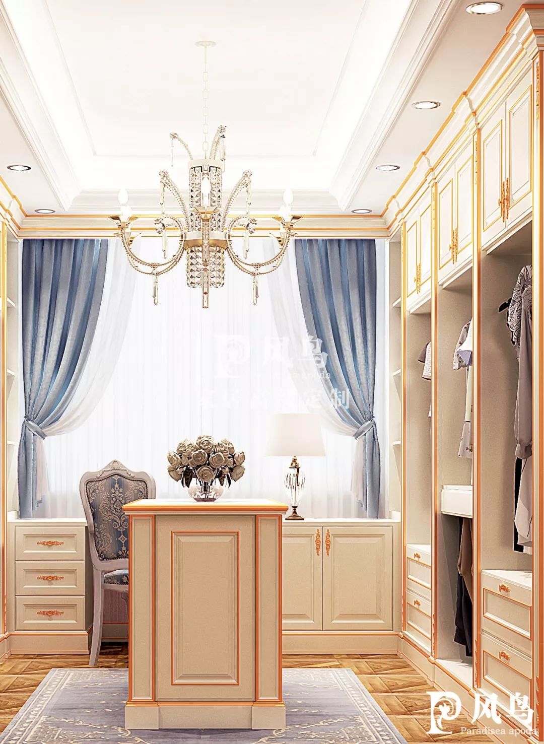 风鸟款式那些浅色系的豪宅衣帽间