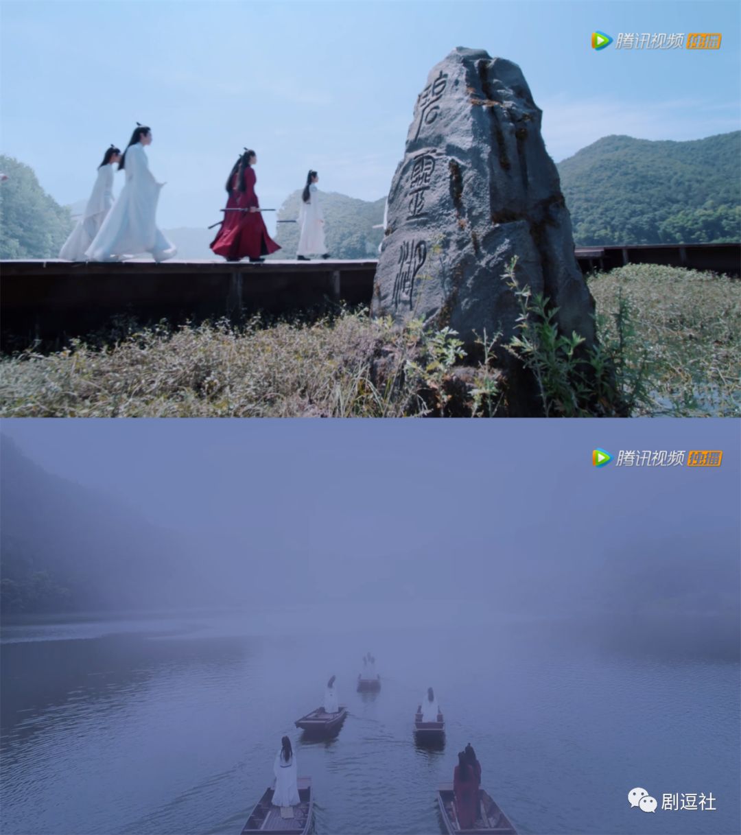 跟着蓝曦臣,蓝忘机,魏无羡,江澄一行人去彩衣镇碧灵湖除水祟.