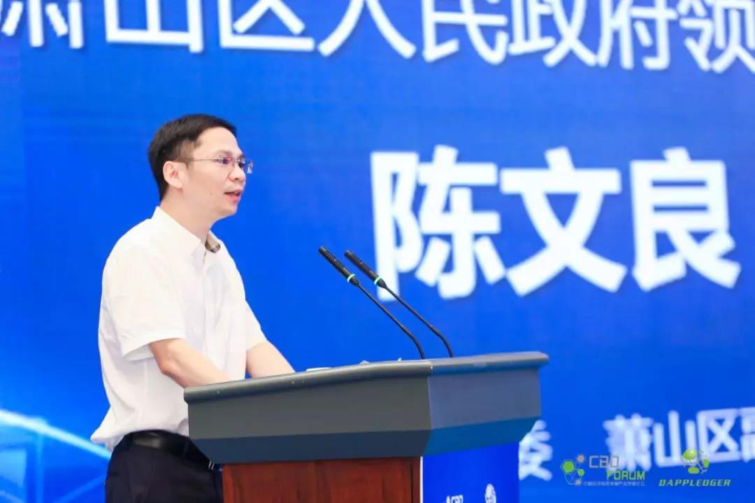 杭州市萧山区人民政府陈文良副区长在大会的致辞中表示,中国区块链