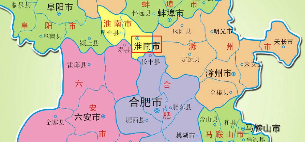 淮南市各区地图图片