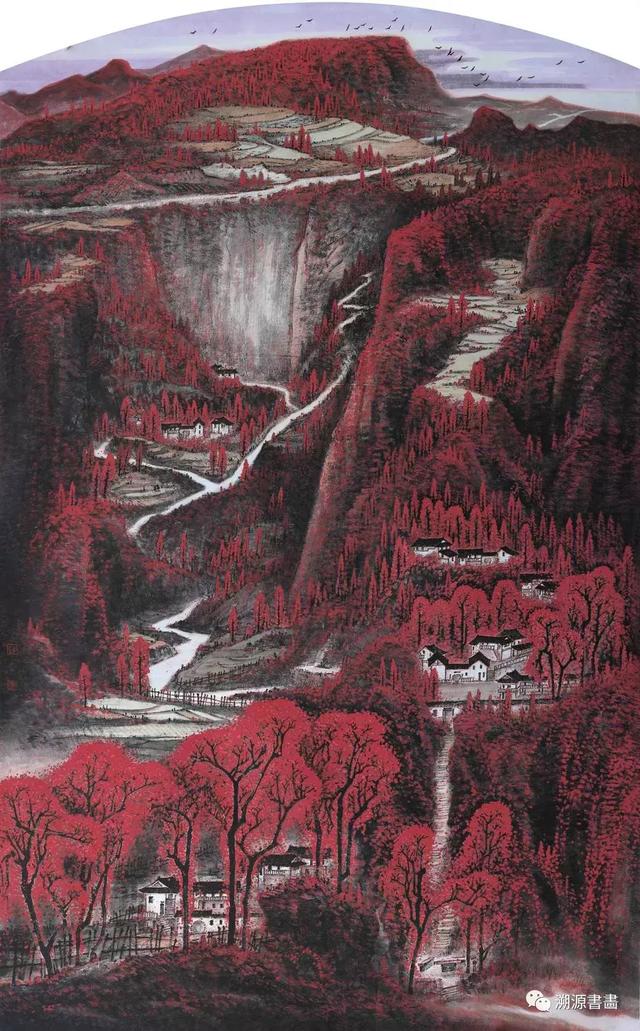 黔山清幽 129×248cm王小竹 大千气和 96x180cm刘文龙 连山好竹人家