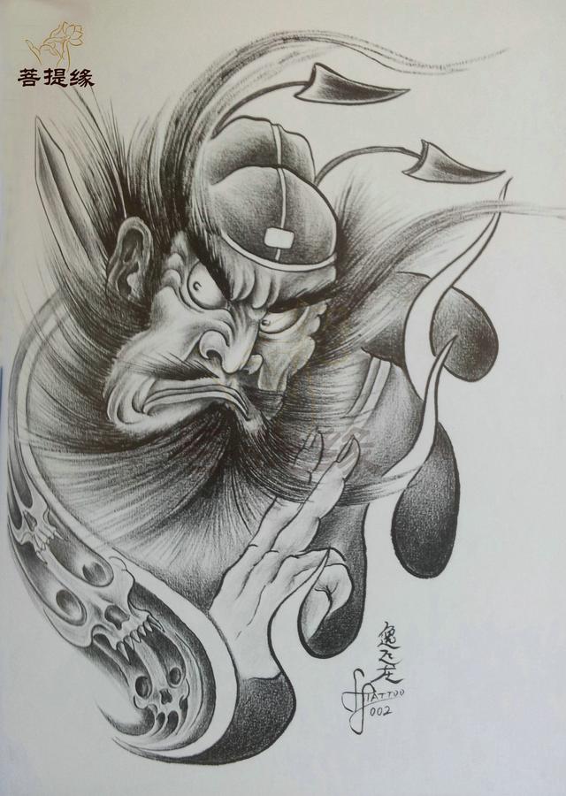 我是雕刻师菩提缘人物纹身雕刻素描手稿第二十一期