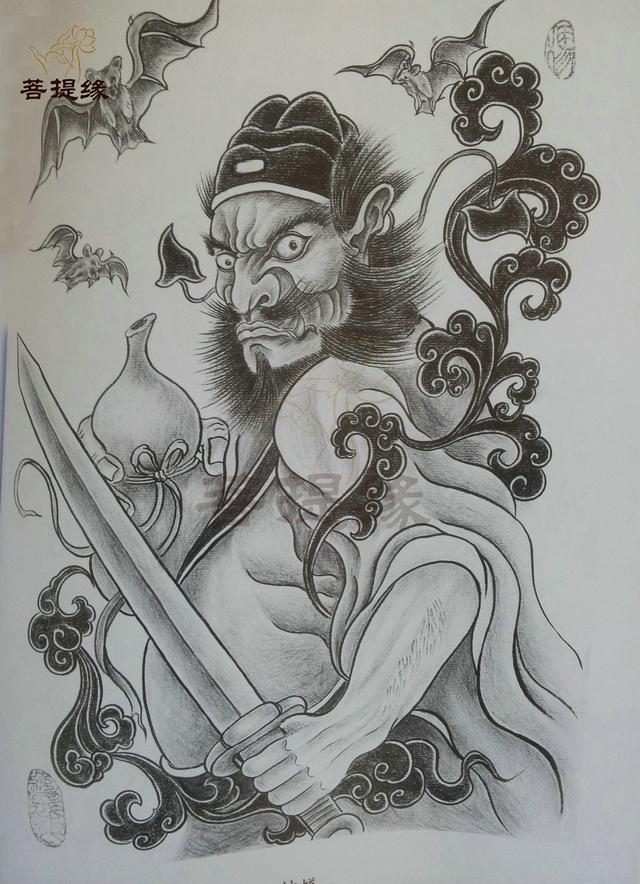 我是雕刻师菩提缘人物纹身雕刻素描手稿第二十一期