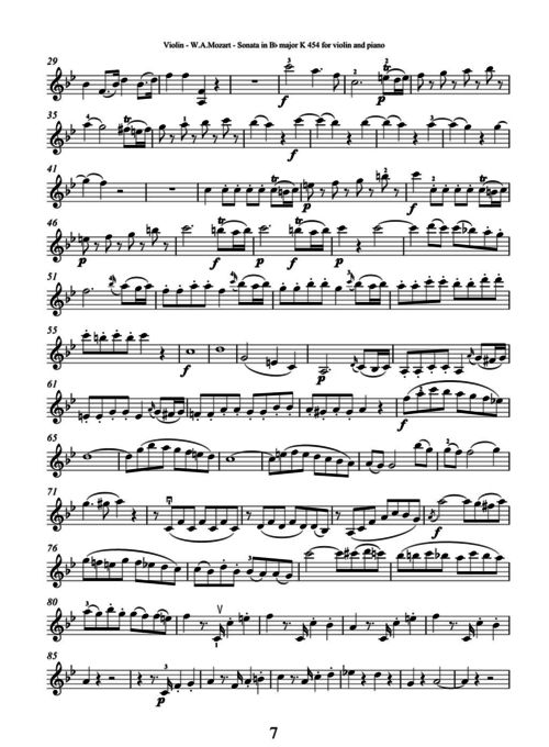 anastasiya演奏《莫扎特降b大调小提琴奏鸣曲》附小提琴谱