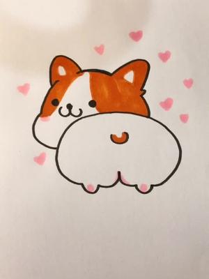 今天教大家画超可爱的小柯基pp一定要画的很肥美喔