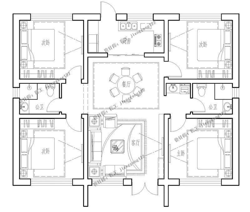 5款一层大户型现代四合院别墅能建一款你就赚到了