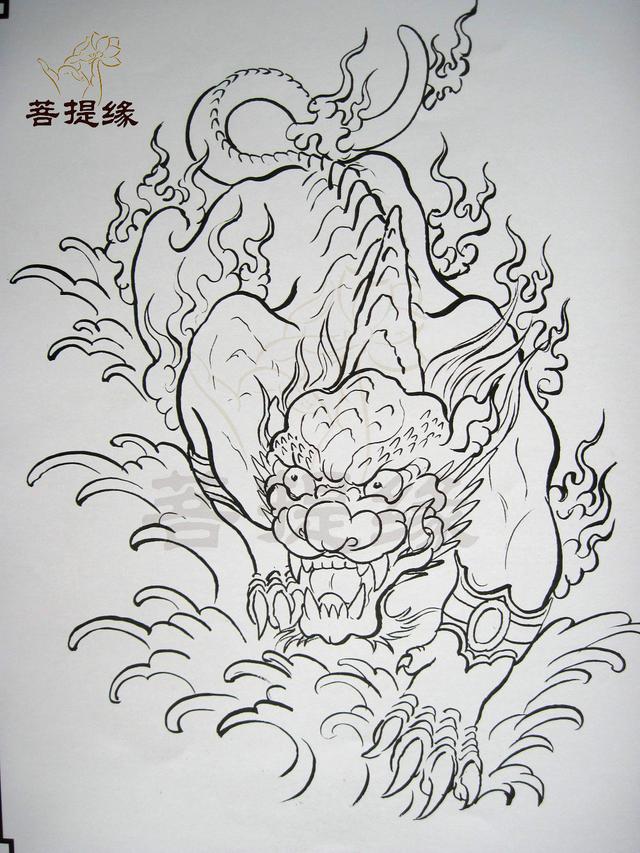 我是雕刻师,菩提缘祥瑞纹身雕刻素描手稿(第二十期)