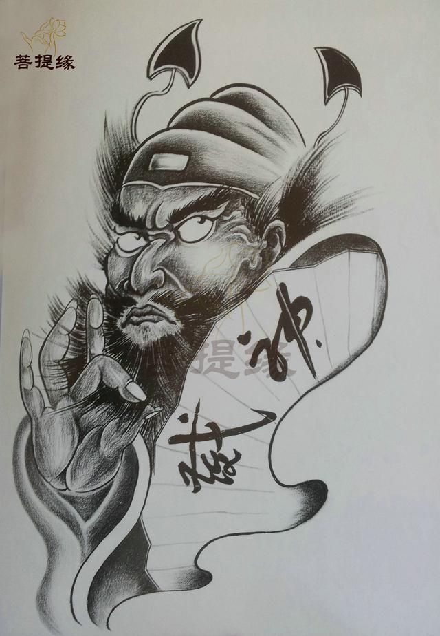 我是雕刻师菩提缘人物纹身雕刻素描手稿第二十一期