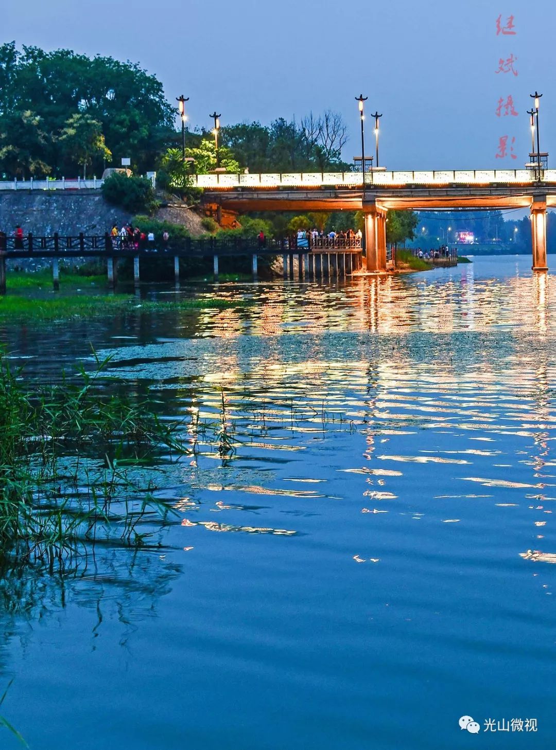 官渡八景四季之望水登楼_光山