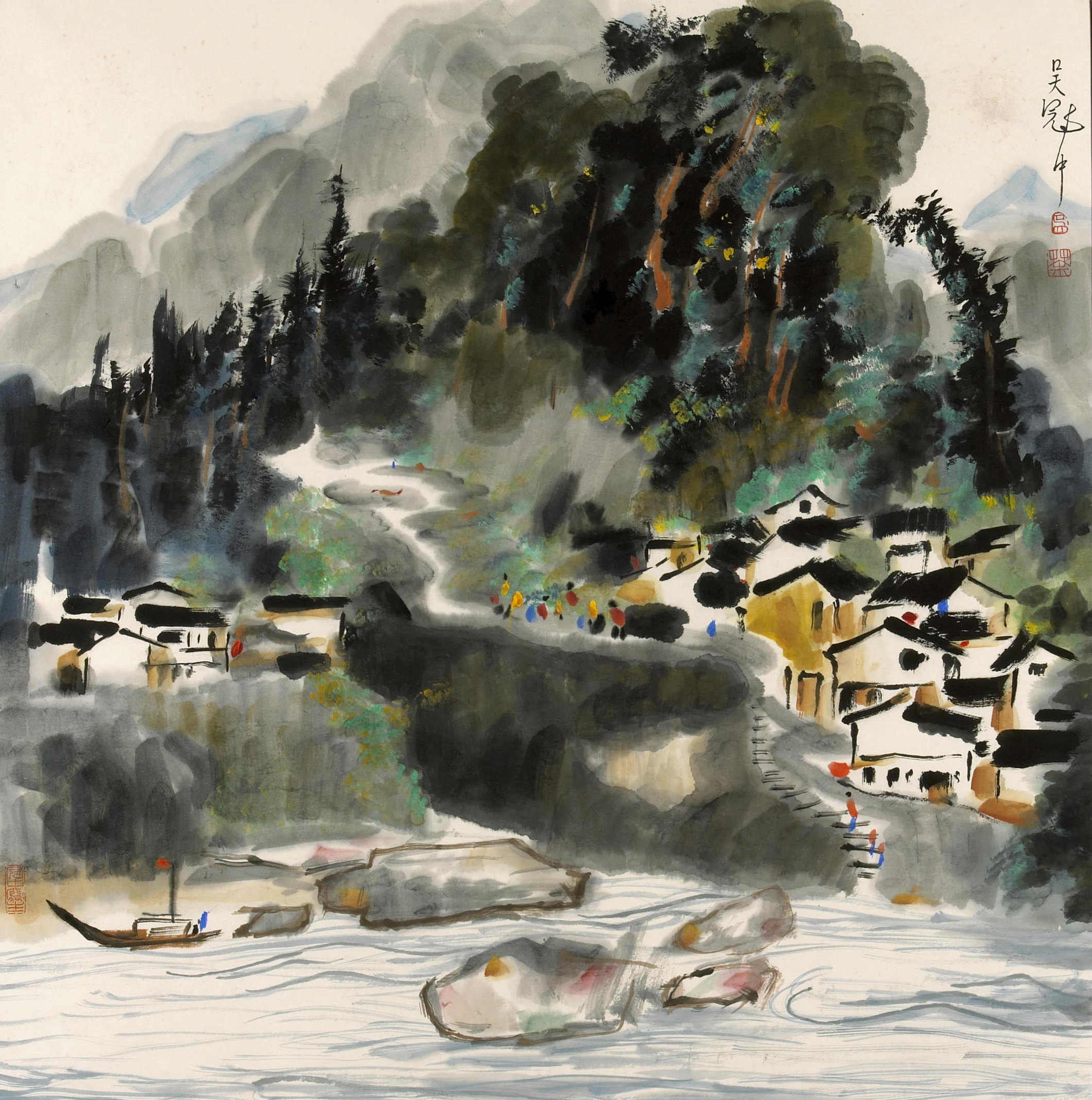 名画欣赏-从吴冠中的成名之作研究国画的技法