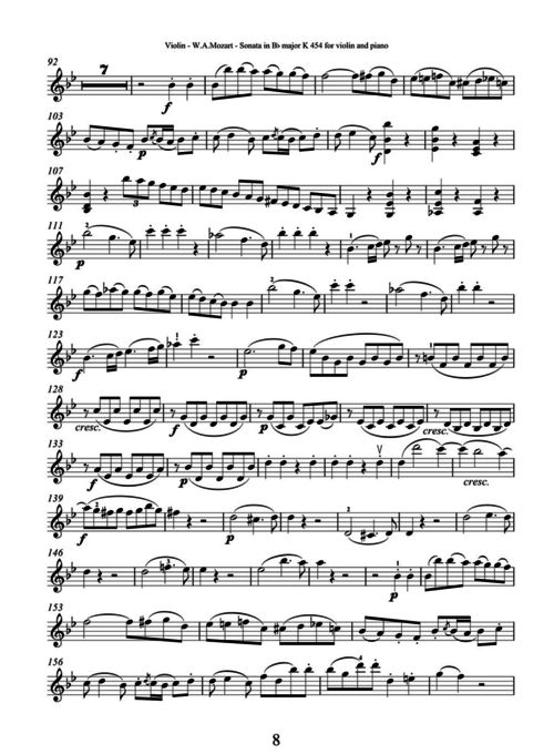 anastasiya演奏《莫扎特降b大调小提琴奏鸣曲》附小提琴谱