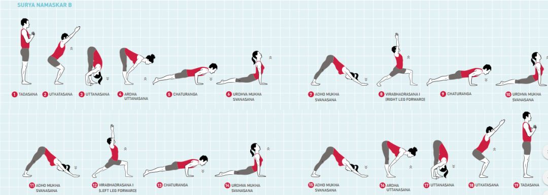 瑜伽拜日a&b"口令步骤"详解(附凝视点)