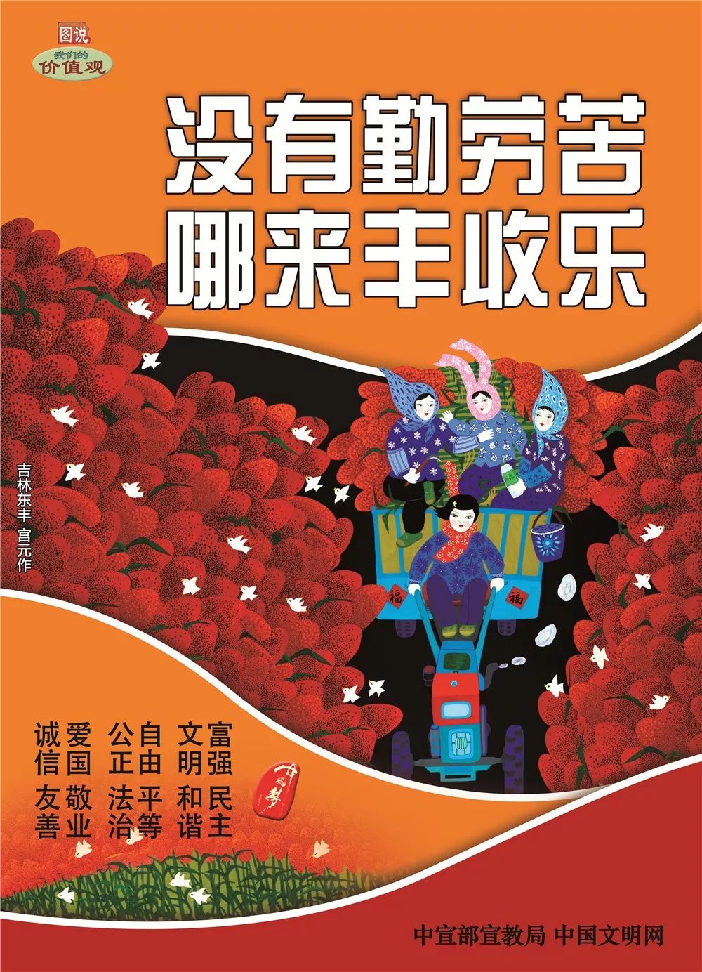 图说我们的价值观 | 没有勤劳苦 哪来丰收乐