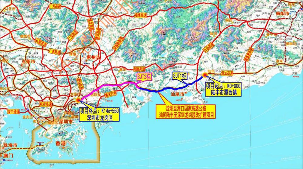 双向4车道608车道深汕高速拟年底改扩建