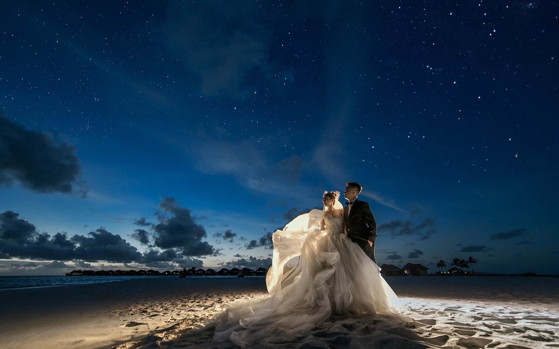 海边婚纱照唯美意境图片