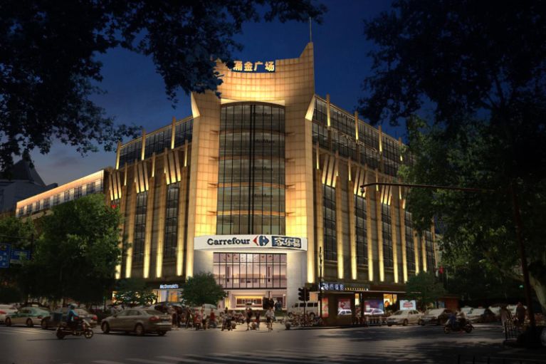 涌金广场杭州第四中学吴山商务综合楼鉴衡里萤火虫灯采用投影灯投射出