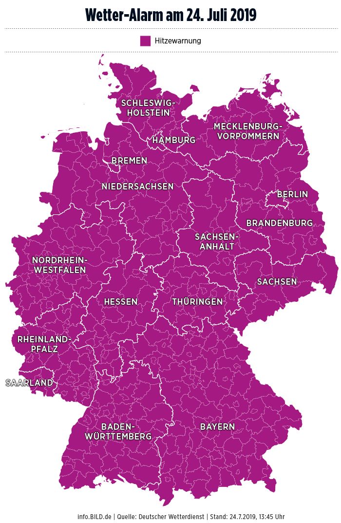 周五阿尔卑斯山和黑森林南部会出现雷暴,周六德国南部,西部和中部将