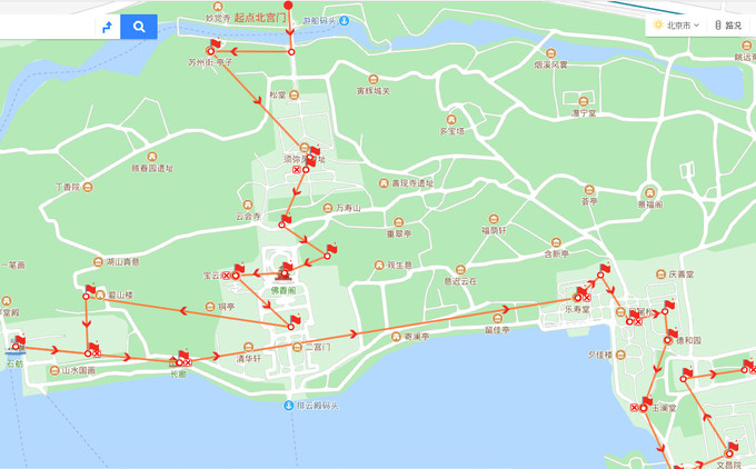 北京颐和园路线图图片