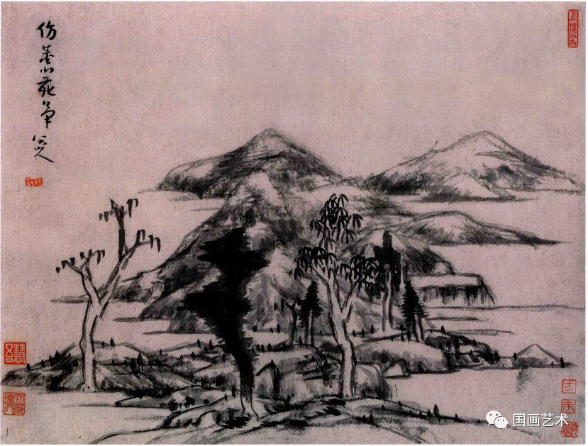 残山剩水，枯笔淡墨：八大山人山水册页欣赏-搜狐大视野-搜狐新闻