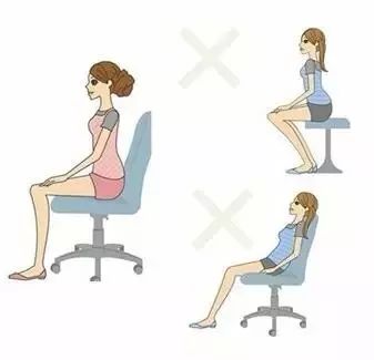 正确的坐姿是保证腰背挺直,肩膀放松,双腿微微分开,小腿垂直地面,脖颈