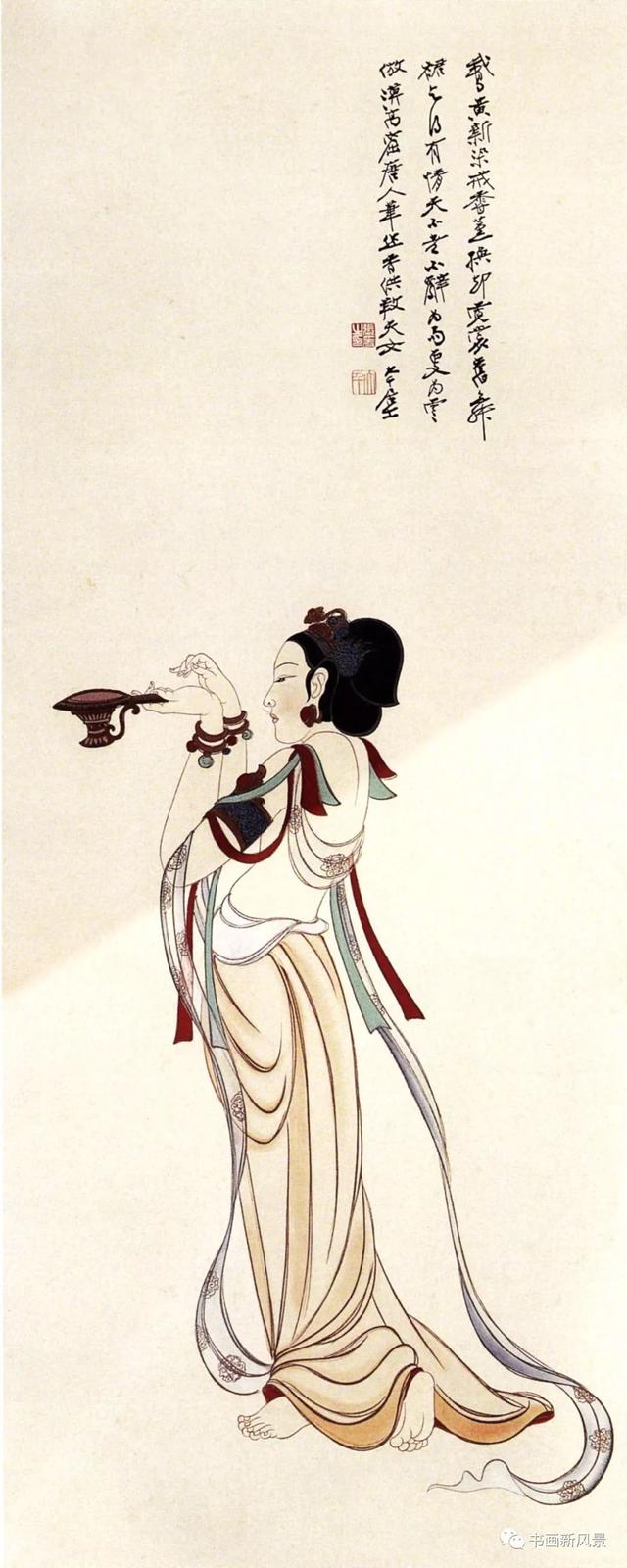 张大千这些敦煌人物线条真是杠杠的