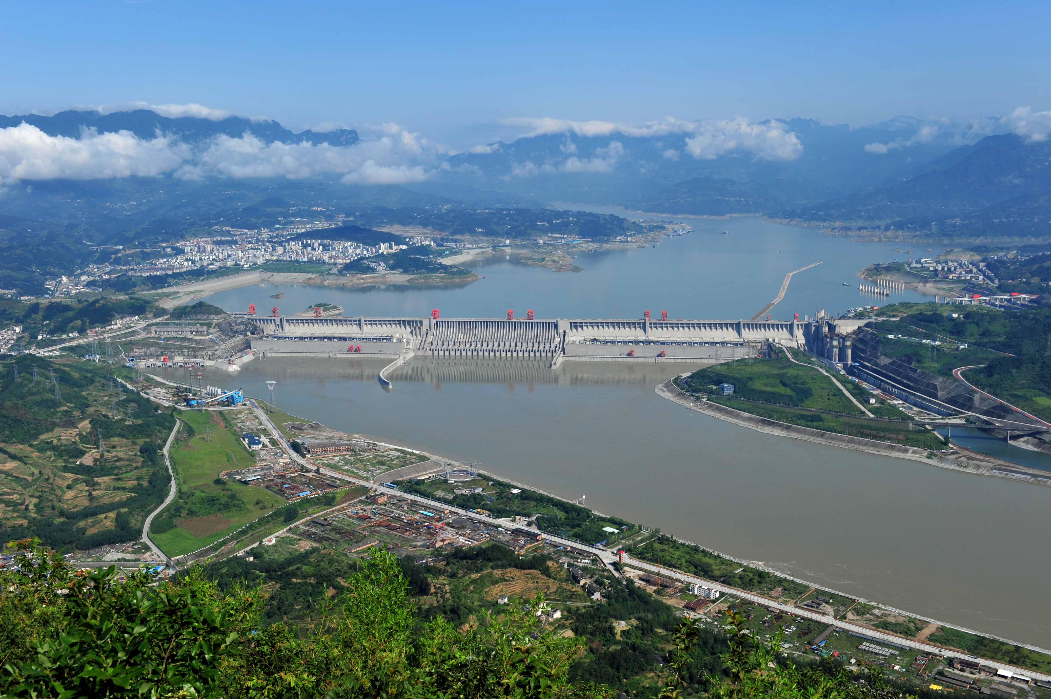 三峡大坝全景图高清图片