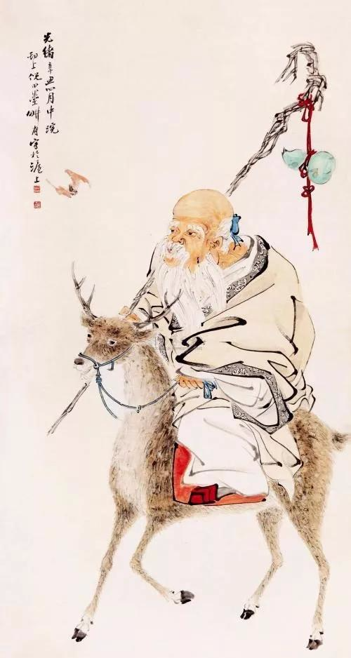 拐杖上都别一个葫芦作为法宝.