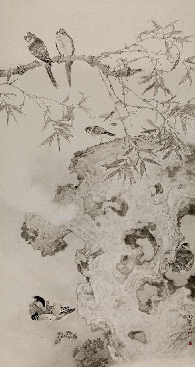 画家王根生写意花鸟画作品赏析