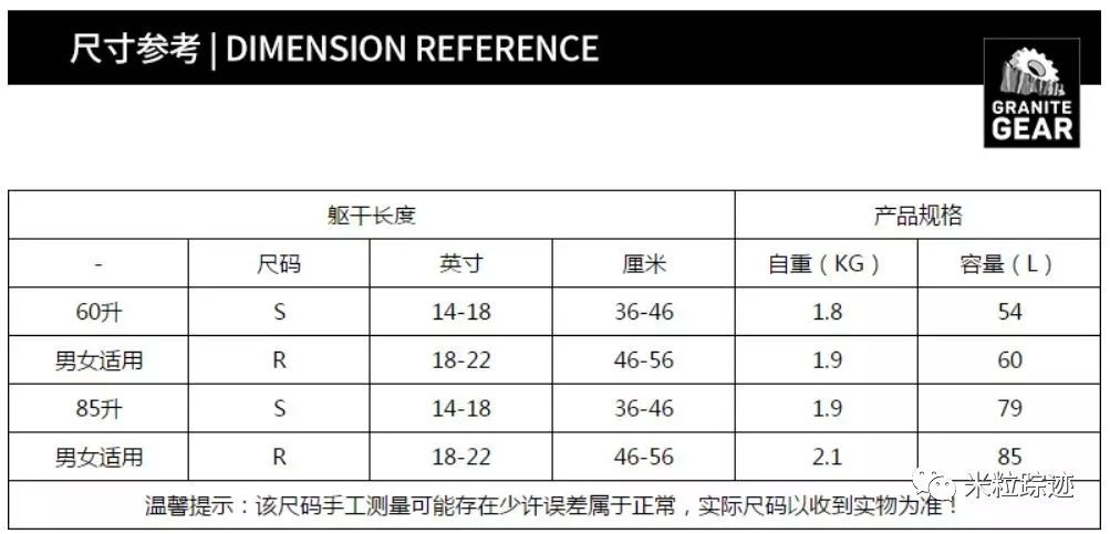 背包尺寸图片