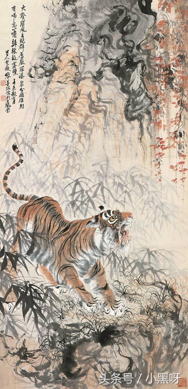 南张北马百年画史两代大师张善子与马新华画虎作品欣赏