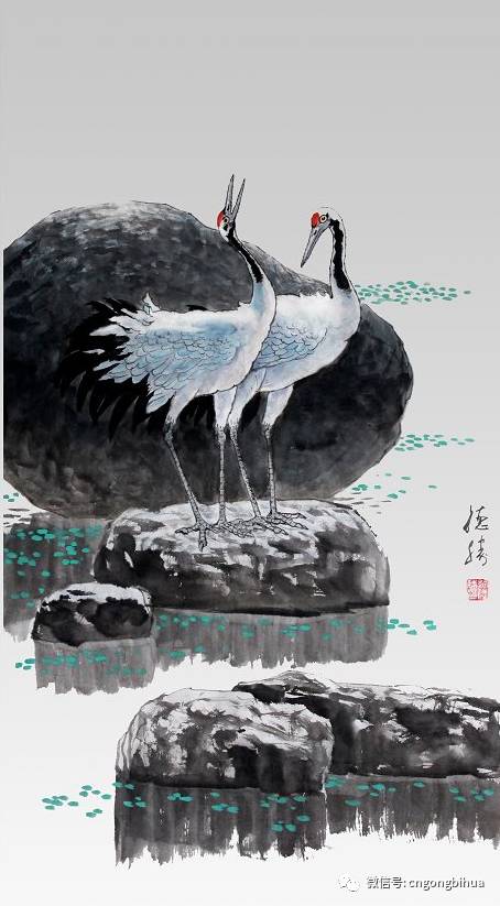 画家纪德胜妙笔生花鹤舞翩跹