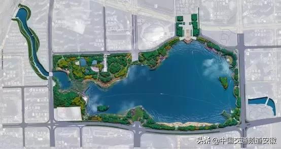 "一心"即天鹅湖,"一轴":政务区景观绿轴,"两门":北门户,南门户,"三环"