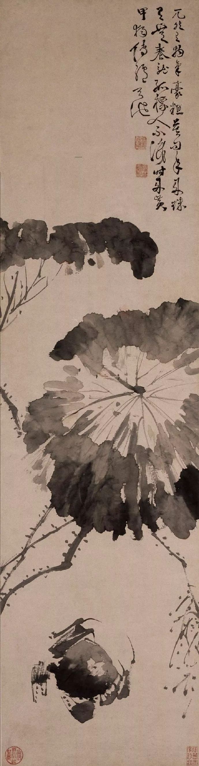 明朝狂人徐渭的水墨荷花,独树一帜!